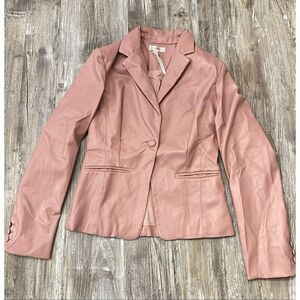 Rosevelvet Mauve Pink Faux Leather Blazer Jacket Women’s Sz Small